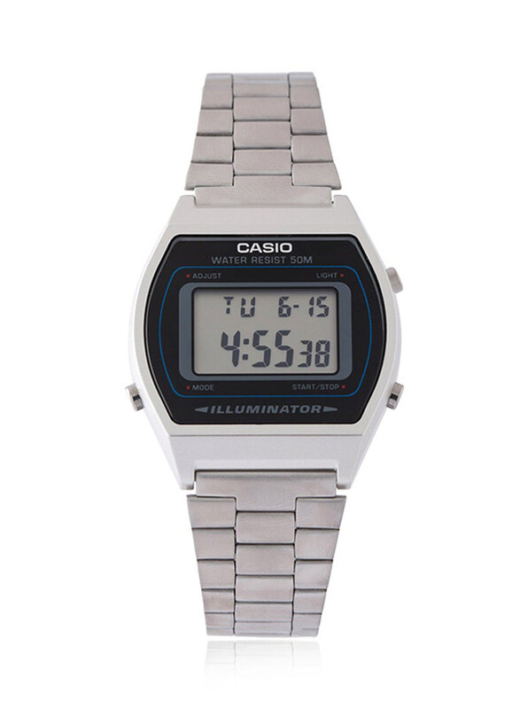 

Casio Digital Watch for Men with Stainless Steel Band, Water Resistant, B640WD-1AVDF, Silver-Grey