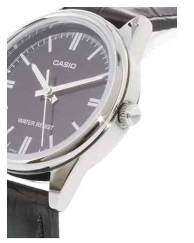 Casio Analog Watch for Women with Leather Band, Water Resistant, LTP-V005L-1A, Black