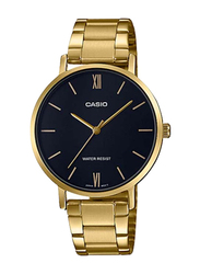 Casio Dress Analog Watch Unisex with Stainless Steel Band, Water Resistant, LTP-VT01G-1BUDF, Gold-Black