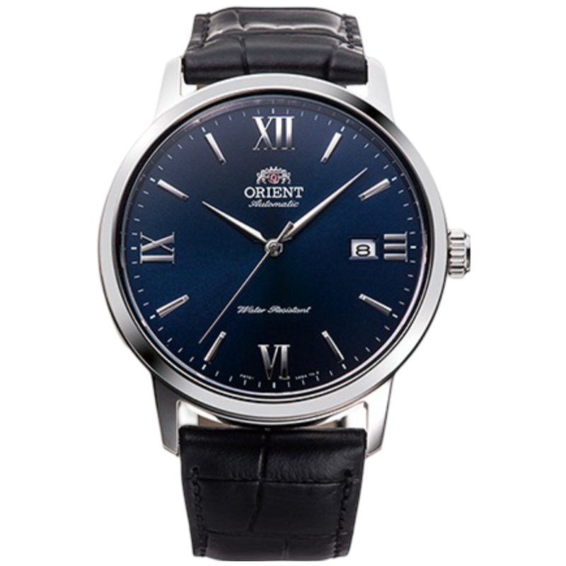 

Orient Analog Watch for Men with Leather Band, Water Resistant, OW-RAAC0F11, Black-Blue