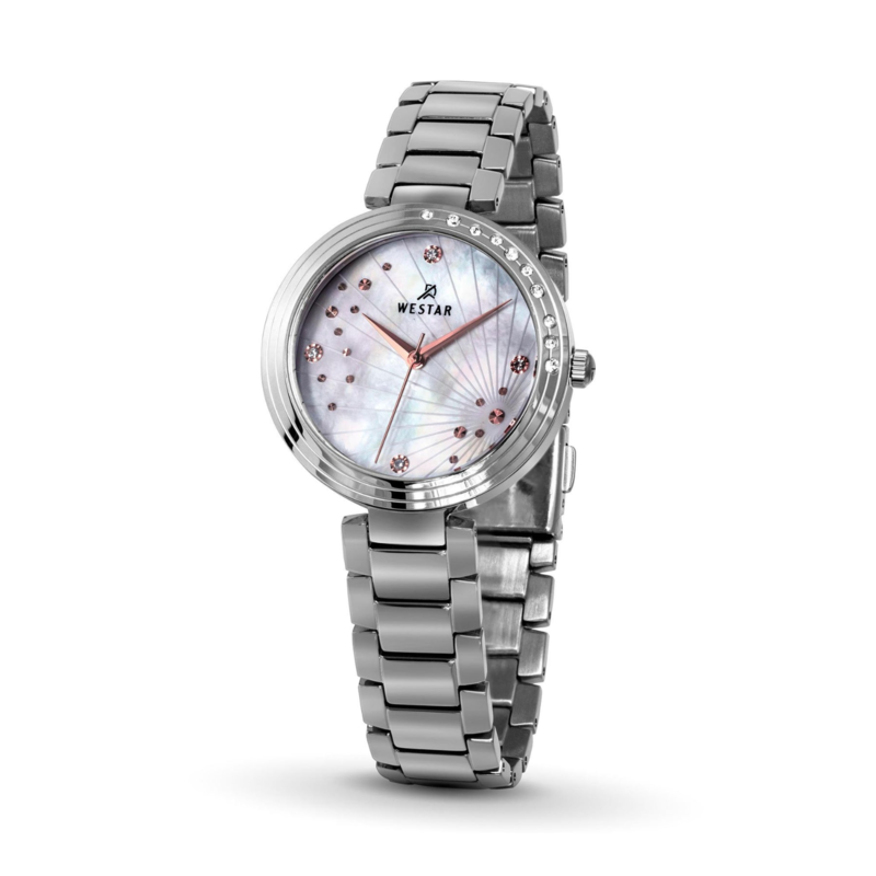 

Westar Analog Watch for Women with Stainless Steel Band, Water Resistant, 00074STN611, Silver-Silver