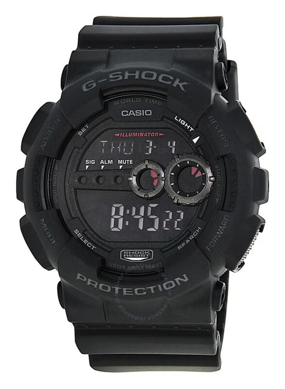 

Casio G-Shock Digital Dial Quartz Watch for Men with Rubber Band, Water Resistant, GD100-1B, Black