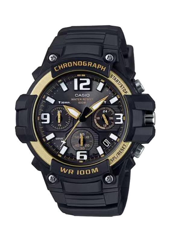 

Casio Youth Analog Watch for Men with Resin Band, Water Resistant and Chronograph, MCW-100H-9A2VDF, Black-Black