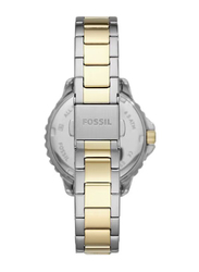 Fossil Analog Watch for Women with Stainless Steel Band, Water Resistant, ES4784, Silver/Gold-Silver