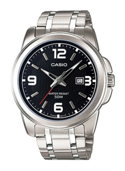 Casio Analog Watch for Men with Stainless Steel Band, Water Resistant, MTP-1314D-1ADF, Silver-Black