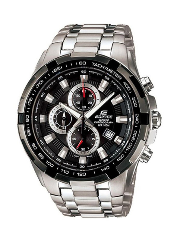 

Casio Analog Watch for Men with Stainless Steel Band, Water Resistant and Chronograph, EF-539D-1AVUDF, Silver-Black