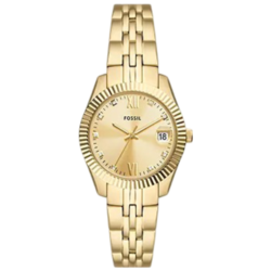 Fossil Scarlette Analog Watch for Women with Stainless Steel Band, Water Resistant, ES5338, Gold-Gold