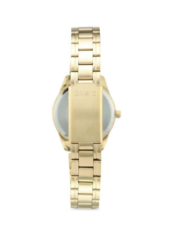 Casio Dress Analog Watch for Women with Stainless Steel Band, Water Resistant, LTP-V005G-7BUDF, Gold-White