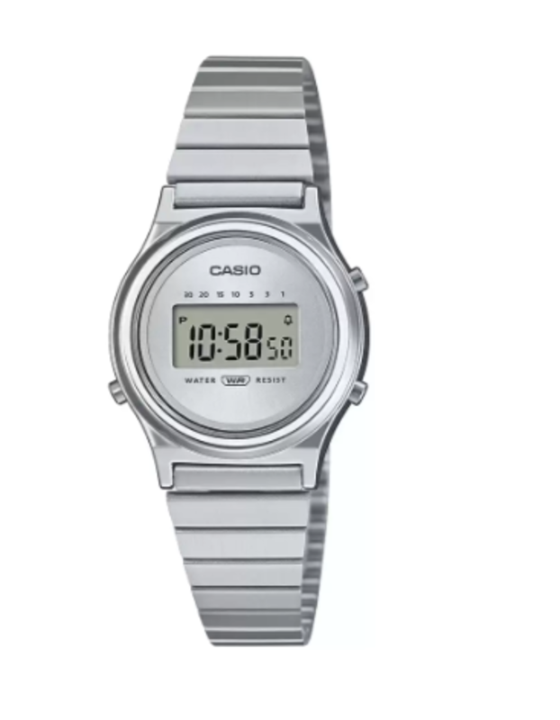 

Casio Digital Watch for Women with Stainless Steel Band, Water Resistant, LA700WE-7ADF, Silver-Silver