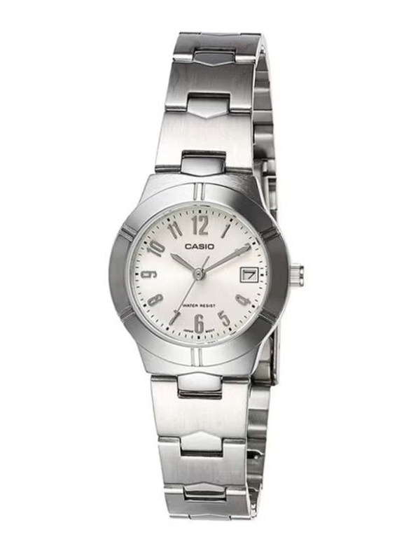 

Casio Analog Watch for Women with Stainless Steel Band, Water Resistant, LTP-1241D-7A2DF, Silver-White