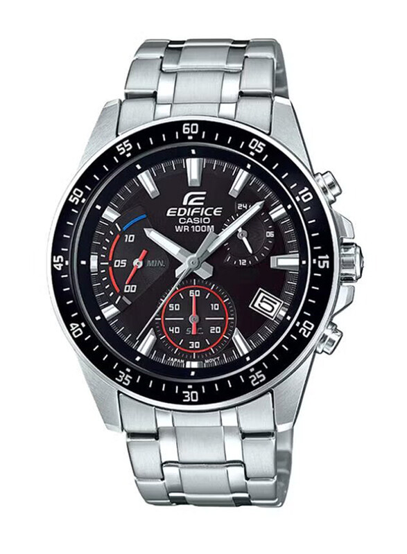 

Casio Edifice Analog Watch for Men with Stainless Steel Band, Water Resistant and Chronograph, EFV-540D-1AVUDF, Silver-Black
