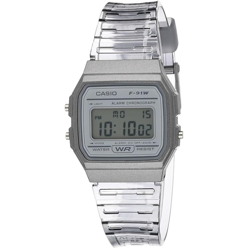 

Casio Standard Series Digital Unisex Watch with Resin Band, Water Resistant, F-91WS-8DF, Grey-Grey