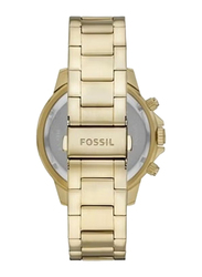 Fossil Analog Wrist Watch for Men with Stainless Steel Band, Water Resistant and Chronograph, BQ2493, Gold-Green