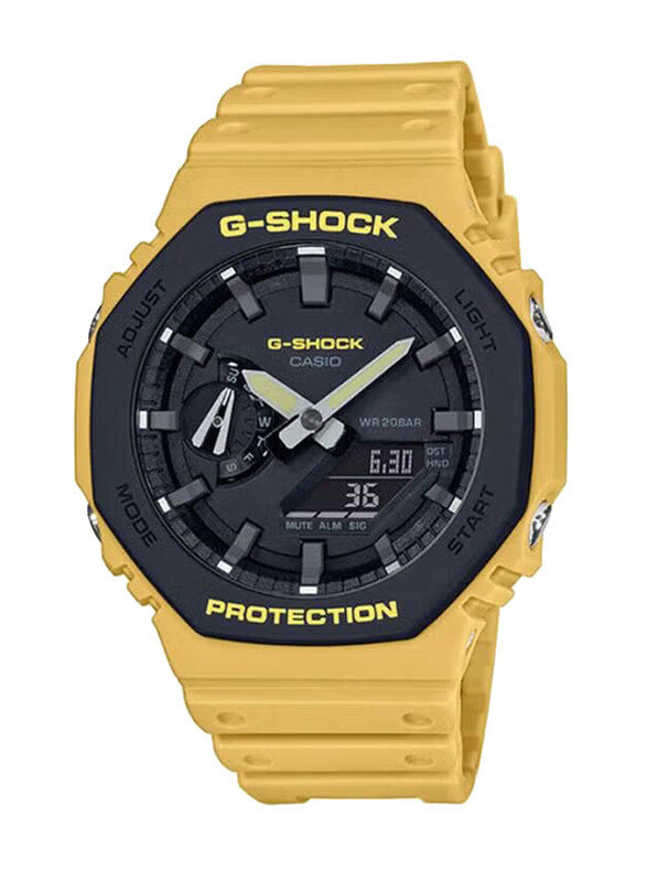 

G-Shock Analog + Digital Watch for Men with Resin Band, Water Resistant, GA-2110SU-9AER, Gold-Black