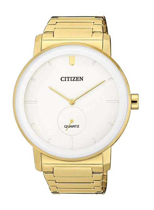 Citizen Analog Watch for Men with Stainless Steel Band and Water Resistant, BE9182-57A, Gold-White