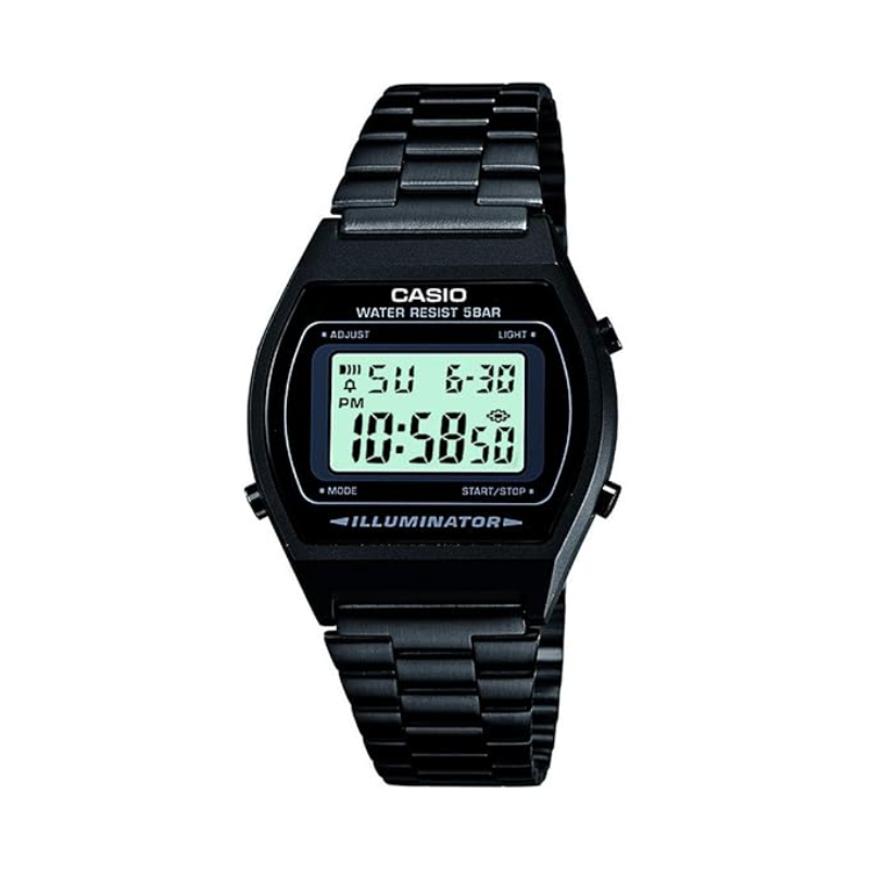 

Casio Vintage Series Digital Watch for Men with Stainless Steel Band, Water Resistant, B640WB-1ADF, Black-Black