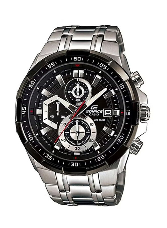 

Casio Edifice Analog Watch for Men with Stainless Steel Band, Water Resistant and Chronograph, EFR-539D-1A, Silver-Black/Silver