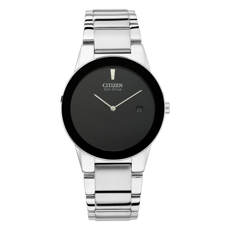 

Citizen Eco-Drive Analog Watch for Men with Stainless Steel Band, Water Resistant, AU1060-51E, Silver-Black