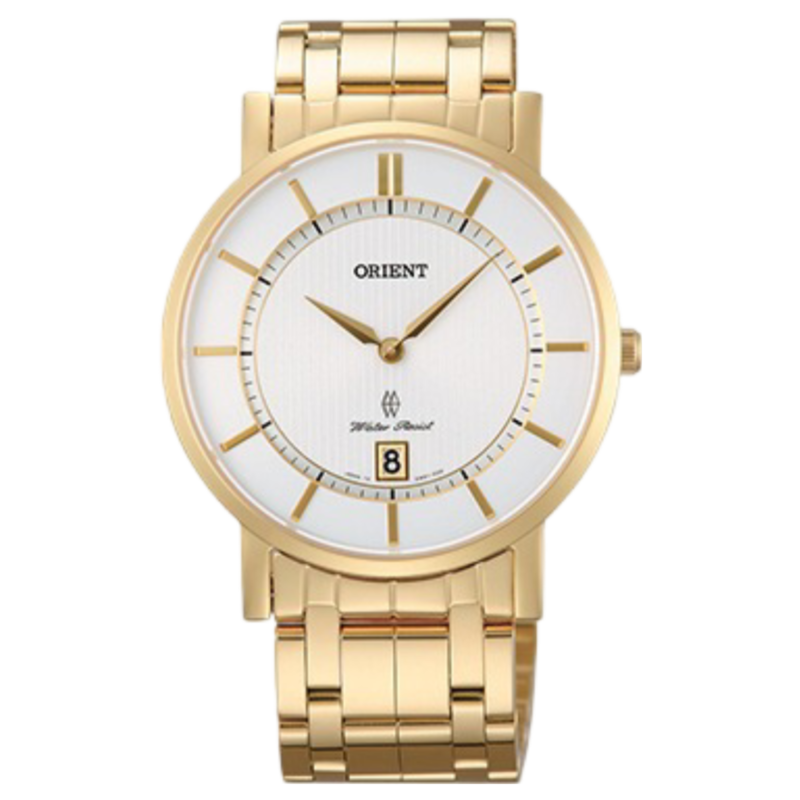 

Orient Analog Watch for Men with Stainless Steel Band, Water Resistant, OW-SGW01001, Gold-White