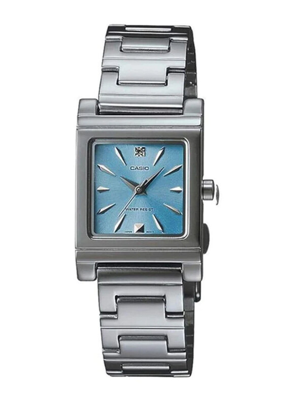 

Casio Vintage Series Analog Watch for Women with Stainless Steel Band, Water Resistant, LTP-1237D-2ADF, Silver-Blue