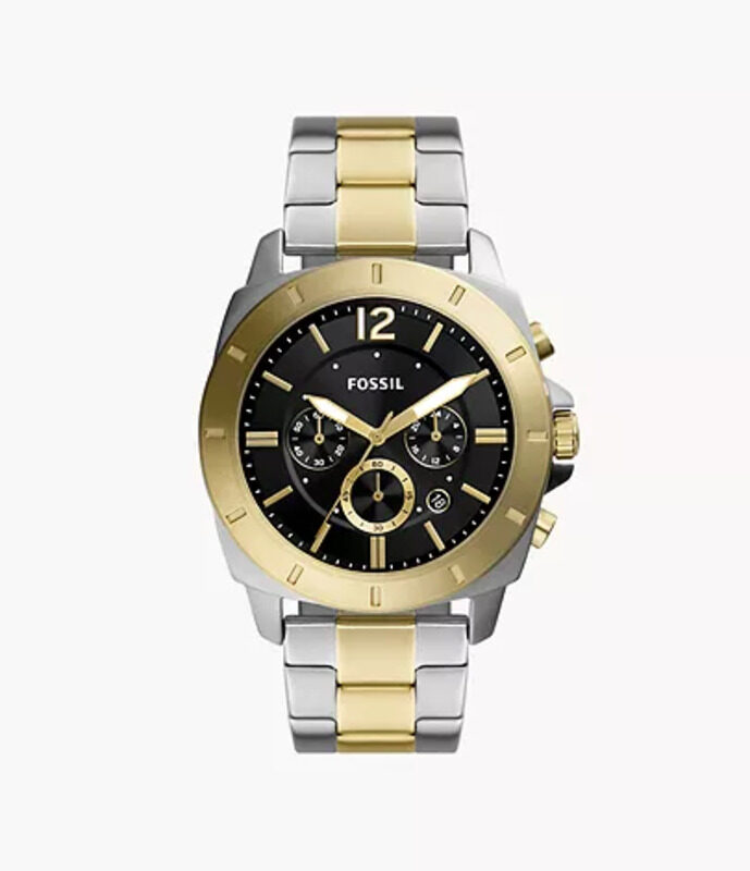 

Fossil Privateer Analog Watch for Men with Stainless Steel Band, Water Resistant and Chronograph, BQ2815, Multicolour-Black