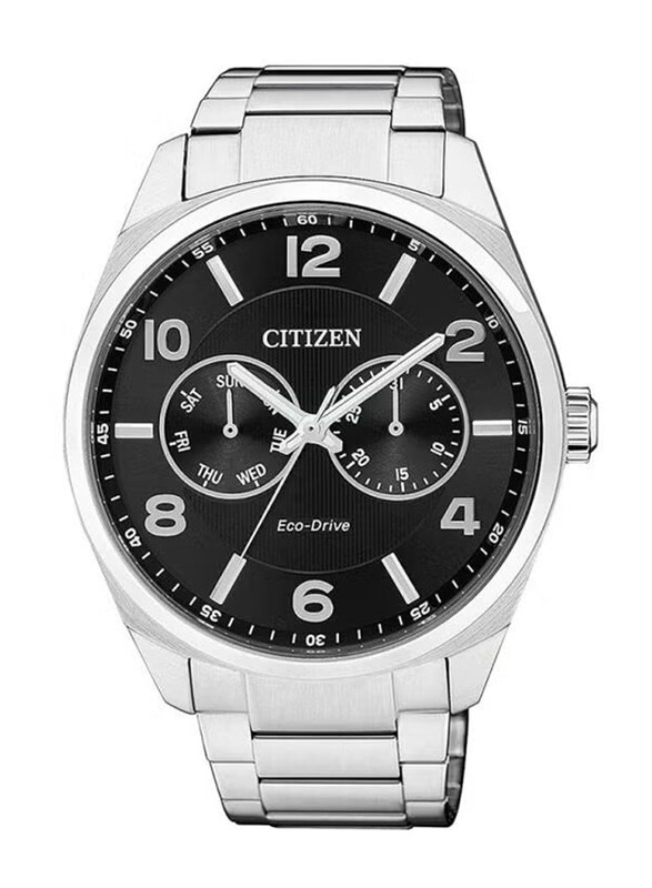 

Citizen Eco-Drive Analog Watch for Men with Stainless Steel Band, Water Resistant and Chronograph, AO9020-50E, Silver-Black