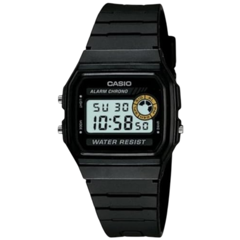 

Casio Standard Series Digital Watch for Men with Resin Band, Water Resistant, F-94WA-8DG, Black-Black