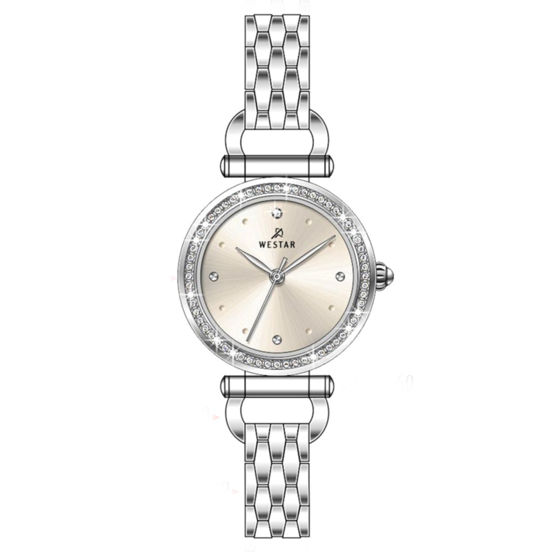 

Westar Analog Watch for Women with Stainless Steel Band, Water Resistant, 00097STN102, Silver-Silver