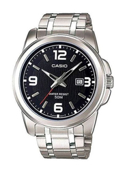 Casio Analog Watch for Men with Stainless Steel Band, Water Resistant, MTP-1314D-1AVDF, Silver-Black