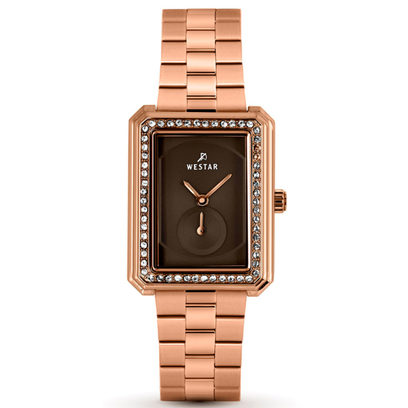 

Westar Analog Watch for Women with Stainless Steel Band, Water Resistant, 00140PPN610, Rose Gold-Brown