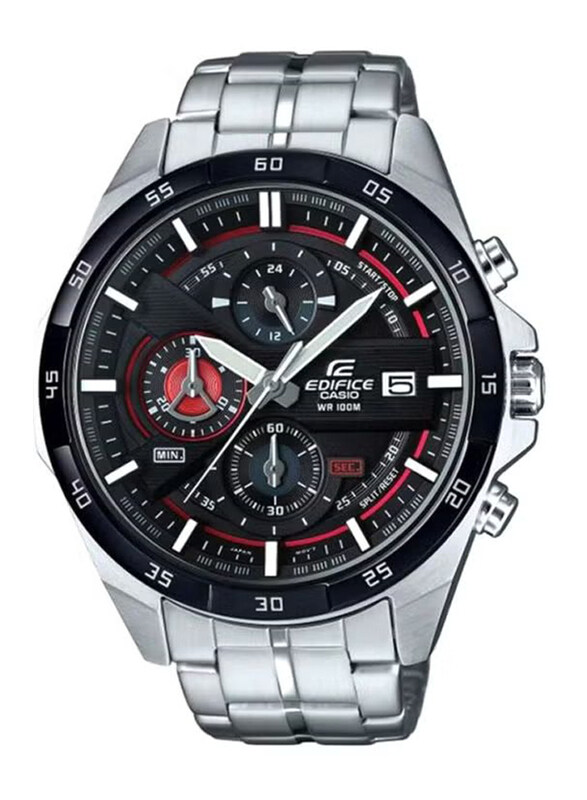 

Casio Edifice Analog Watch for Men with Stainless Steel Band, Water Resistant and Chronograph, EFR-556DB-1AVUEF, Silver-Black