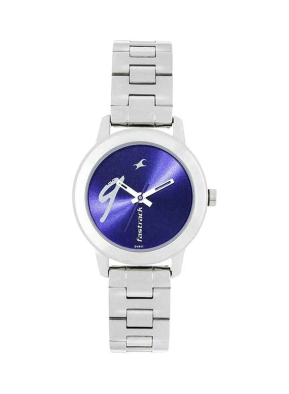 

Fastrack Analog Watch for Women with Stainless Steel Band, Water Resistant, 68008SM04, Silver-Blue