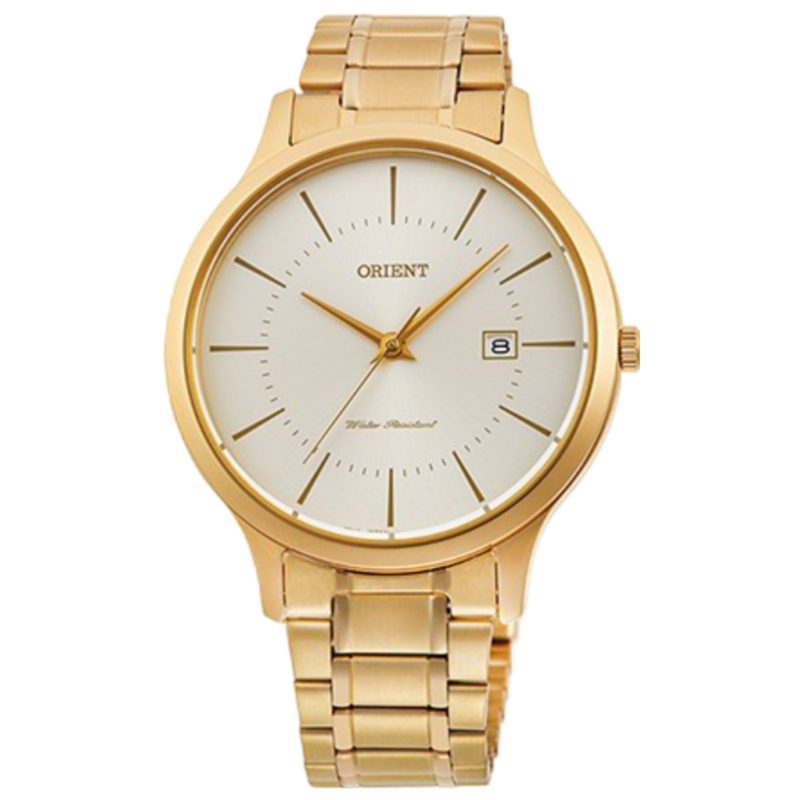 

Orient Analog Watch for Men with Stainless Steel Band, Water Resistant, OW-RFQD0009S, Gold-White