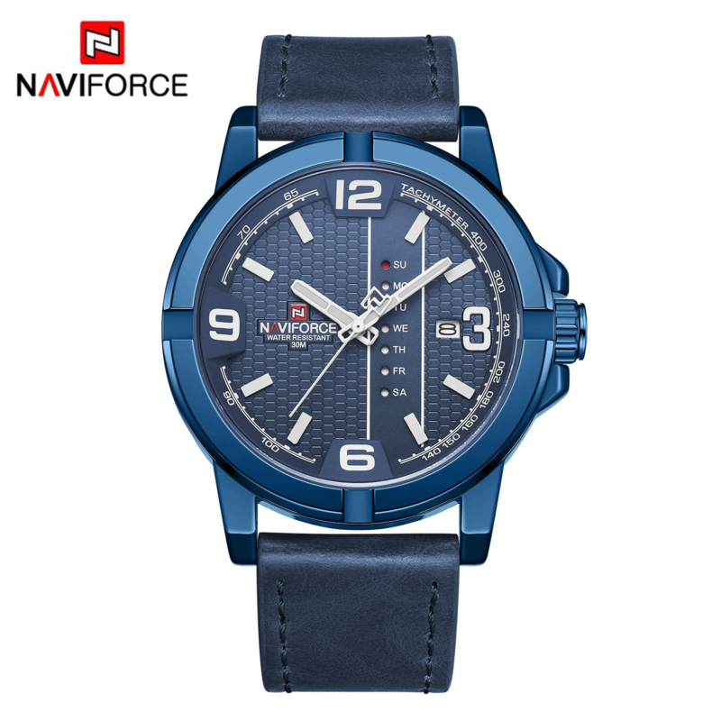 

Navi Force Analog Watch for Men with Alloy Band, Water Resistant, 9177, Blue-Blue