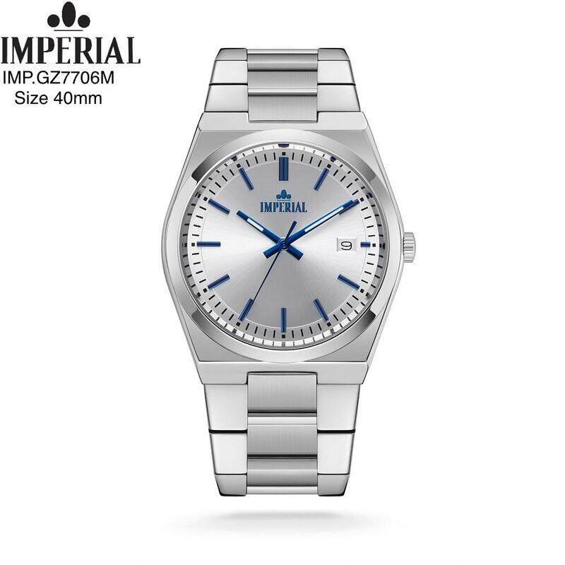 

Imperial 7706g, gents pair watch,silver wht dial,Date