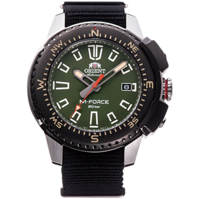 

Orient Analog Watch for Men with Cloth Band, Water Resistant, OW-RAAC0N03, Black-Green