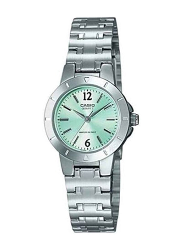 

Casio Standard Series Analog Watch for Women with Stainless Steel Band, Water Resistant, LTP-1177A-3ADF, Silver-Green