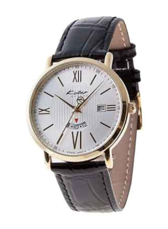 

Kolber Analog Watch for Men with Leather Band, K6012121776, White-Black