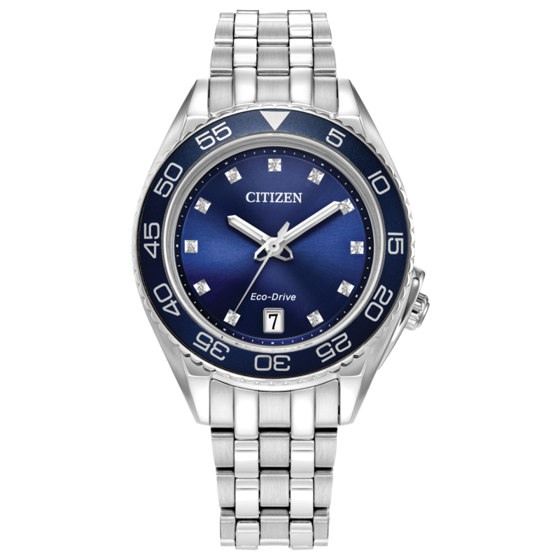 

Citizen Analog Watch for Women with Stainless Steel Band, Water Resistant, FE6160-57L, Silver-Blue