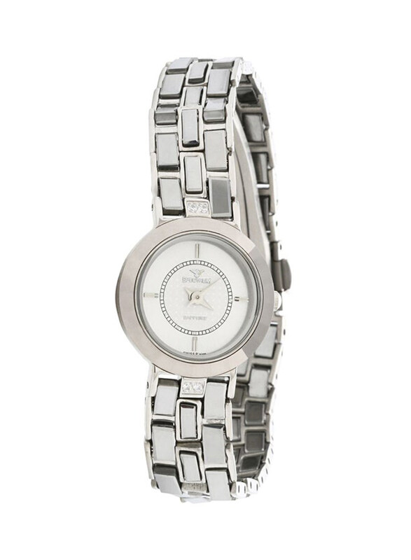 

Spectrum Analog Watch for Women with Stainless Steel Band, 64016L, Silver-White