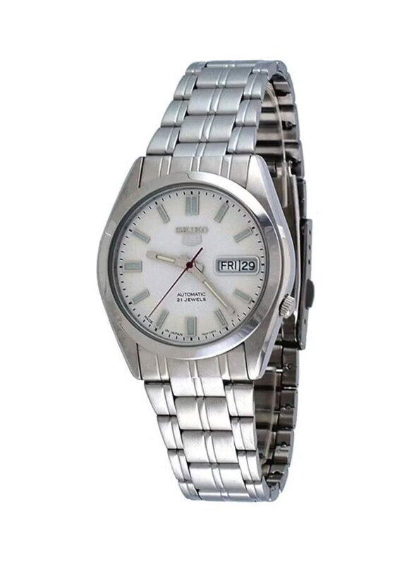 

Seiko Analog Watch for Men with Stainless Steel Band, Water Resistant, SNKE79J1, Silver-White