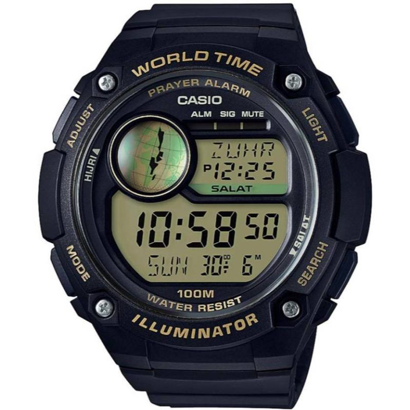 

Casio Digital Watch for Men with Resin Band, Water Resistant, CPA-100-9AVDF, Black-Green