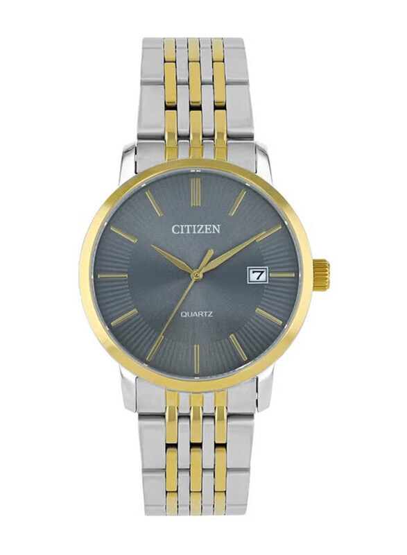 

Citizen With Date Analog Quartz Watch for Men with Stainless Steel Band, Water Resistant, DZ0044-50H, Gold-Grey