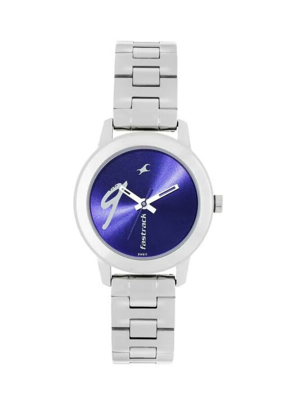 

Fastrack Tropical Waters Collection Analog Watch for Girls with Stainless Steel Band, Water Resistant, T68008SM04, Silver-Blue