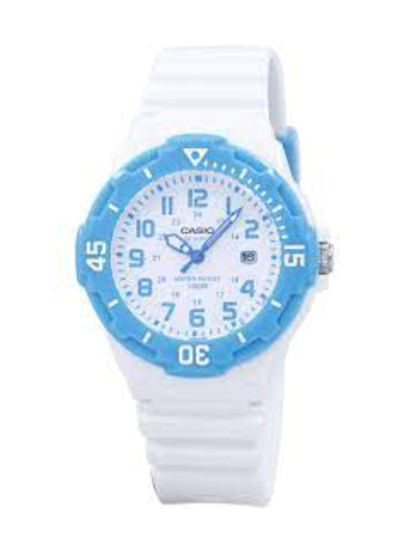 

Casio Pop Series Analog Watch for Women with Resin Band, Water Resistant, LRW-200H-2CVDF, White-Blue