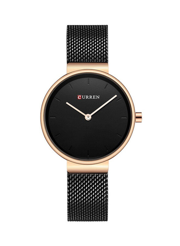 

Curren Analog Watch for Women with Alloy Band, Water Resistant, 9016, Black