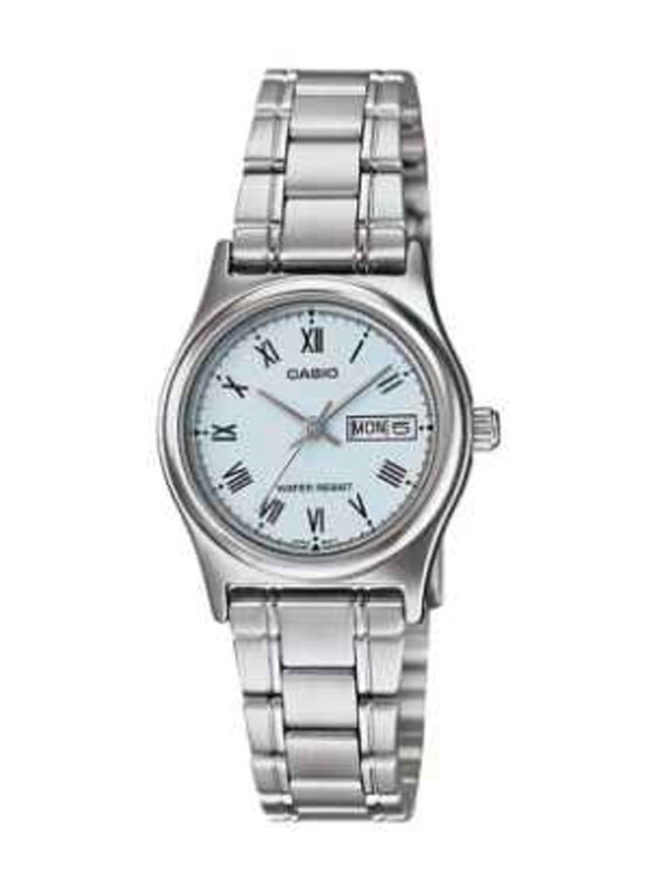 

Casio Analog Watch for Women with Stainless Steel Band, Water Resistant, LTP-V006D-2BUDF, Silver-White