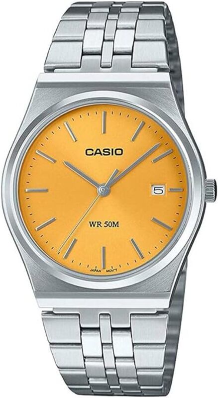 Casio steel round watch