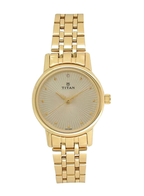 

Titan Karishma Analog Watch for Women with Stainless Steel Band, Water Resistant, T2593YM01, Gold