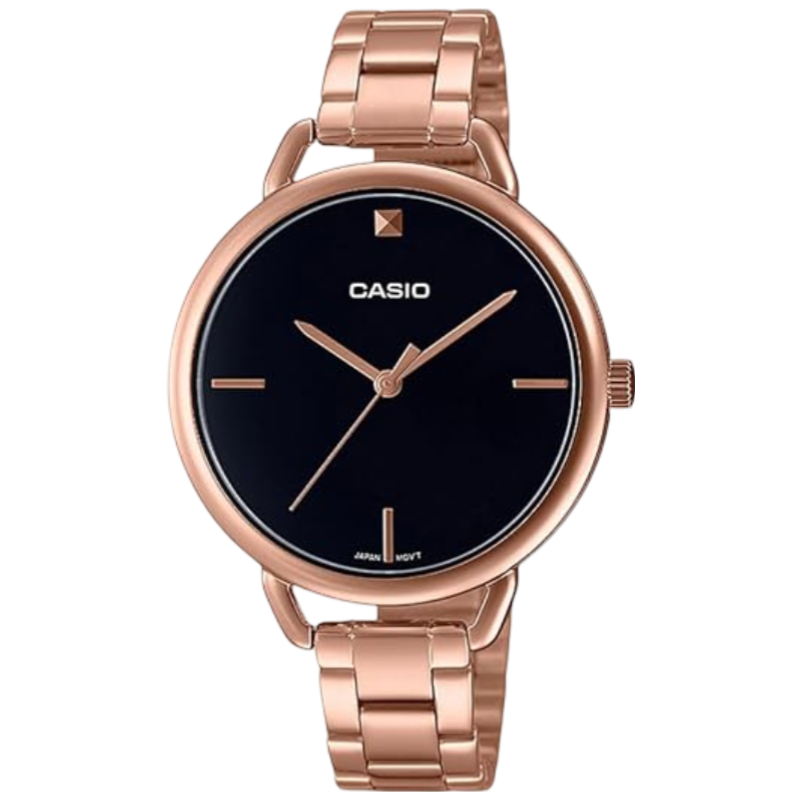 

Casio Enticer Analog Watch for Women with Stainless Steel Band, Water Resistant, LTP-E415PG-1CDF, Rose Gold-Black